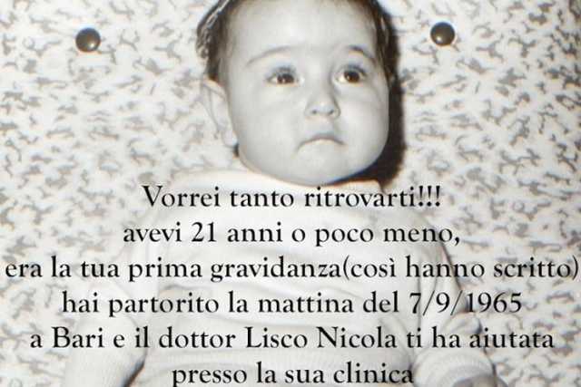 "Vorrei tanto ritrovarti", la barese Maria cerca la mamma: l'ha abbandonata 50 anni fa
